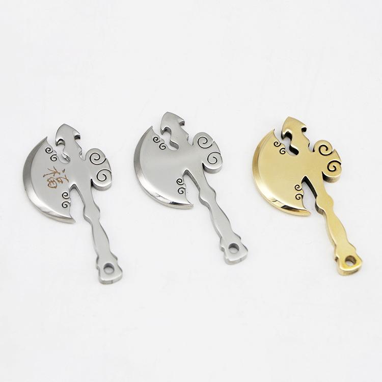 ネックレス メンズ レディース ジュエリー エスニック アクセサリー ペンダント キーホルダー 斧 アックス 真鍮 キーチェーン シルバー ゴールド