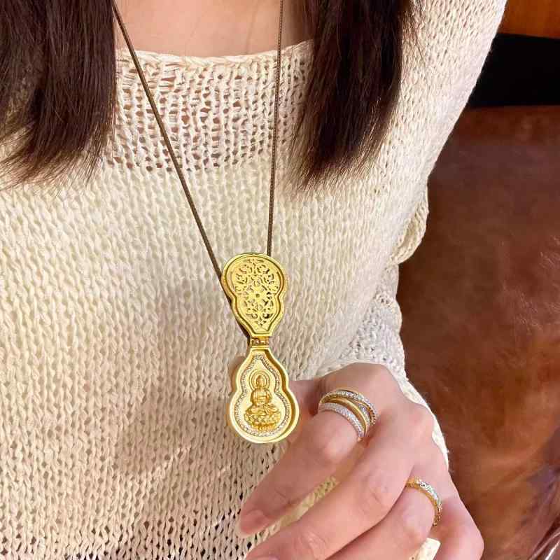 ネックレス メンズ レディース カップル アクセサリー ペンダント レトロ ジュエリー ロープ ゴールド