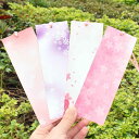 しおり 空白 おしゃれ ブックマーク 短冊 カラフル フリンジ タッセル 桜 かわいい ギフトカード パープル ピンク ホワイト