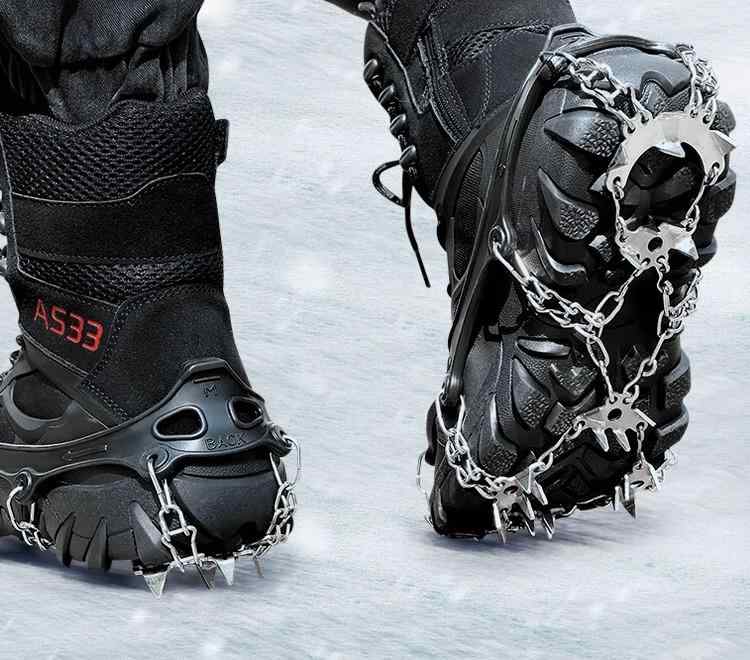 アイゼン 滑り止め スノースパイク 靴底 アウトドア 登山 雪道 トラッキング 転倒防止 冬 カバー 氷 雪 アイスグリップ オレンジ ブラック