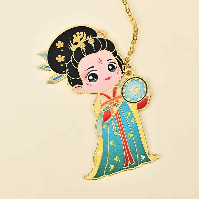 しおり 金属 おしゃれ ブックマーク チェーン 中国風 タッセル 旅行 かわいい ゴールド グリーン フラ..