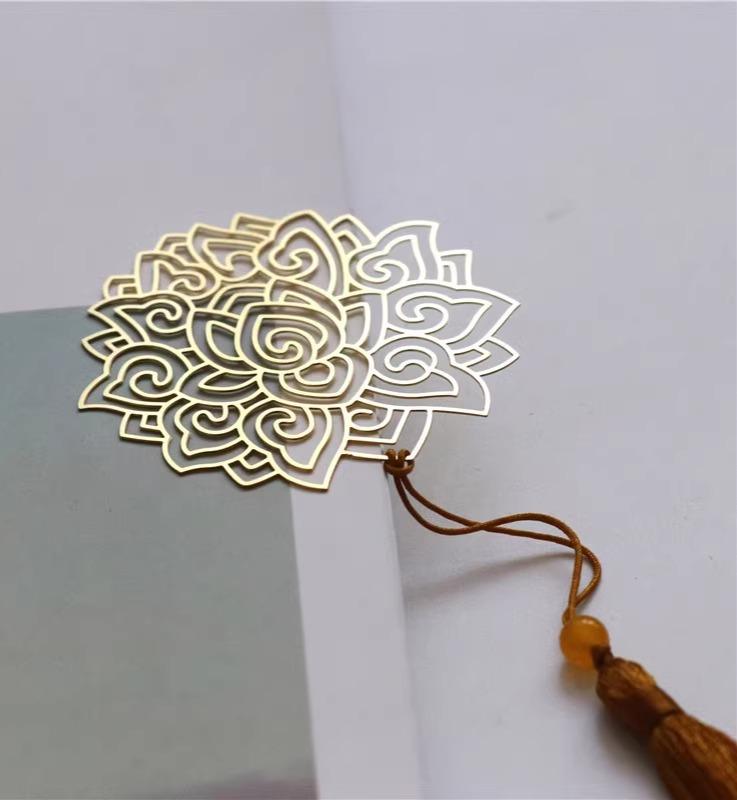 しおり 金属 おしゃれ ブックマーク 中国風 タッセル 真鍮 ビーズ ペンダント ゴールド ひょうたん 馬