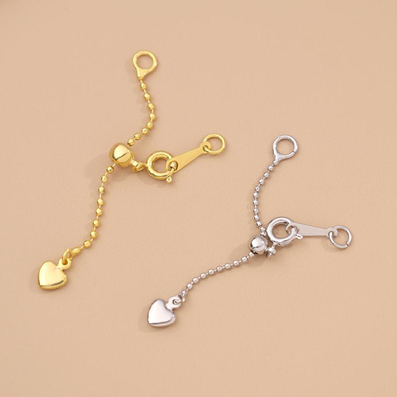 ネックレス アジャスター チェーン 延長 吊り下げ パール スプリング バックル ゴールド シルバー ハート