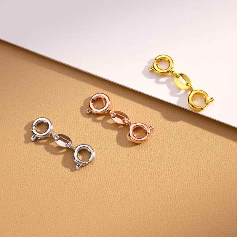 ネックレス アジャスター チェーン 延長 ダブルバックル ブレスレット エクステンション シルバー ゴー..