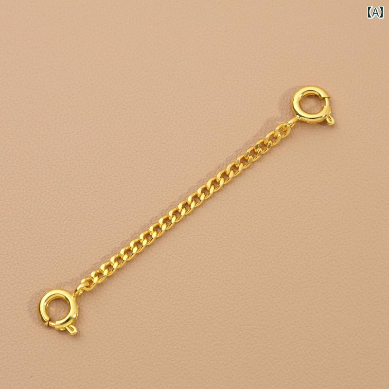 ネックレス アジャスター チェーン 延長 ダブルバックル ブレスレット アクセサリー ジュエリー ゴールド
