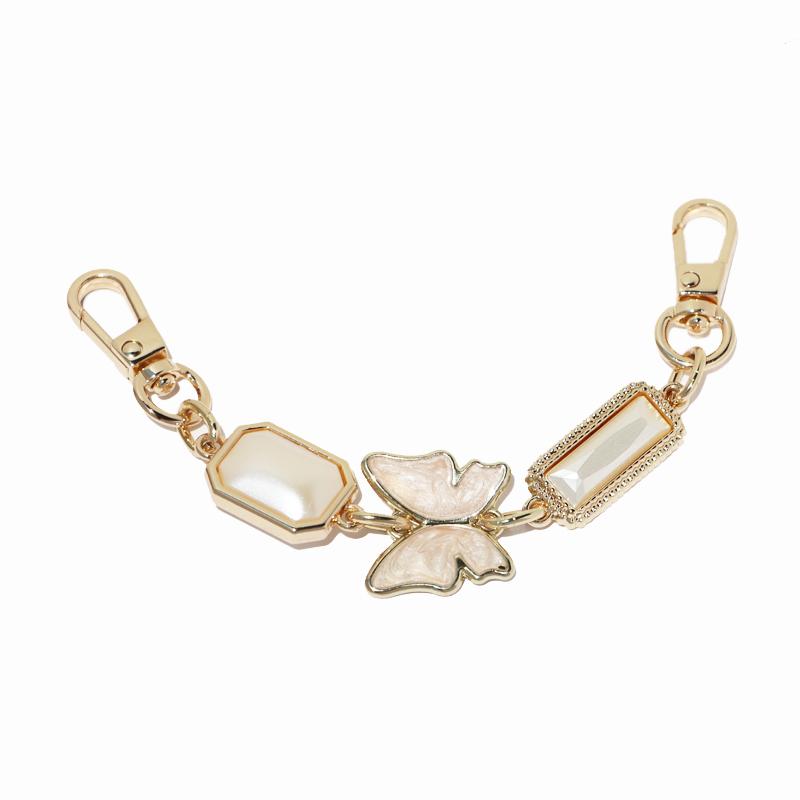 ブレスレット アジャスター チェーン 延長 パール ショート ミニ バッグ 携帯電話 装飾 吊り下げ アク..