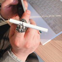 シガレットホルダー リング 指輪型 タバコ 喫煙 アクセサリー クリップ メンズ レディース メタル ライオン ゴールド シルバー