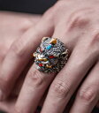 指輪 リング メンズ レディース 人差し指 レトロ ヘッドチーフ ジュエリー パール ファッション シルバー