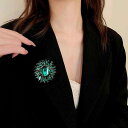 レトロ エメラルド 花 ブローチ レディース用 ファッション ピン 精巧 万能 アウター アクセサリー