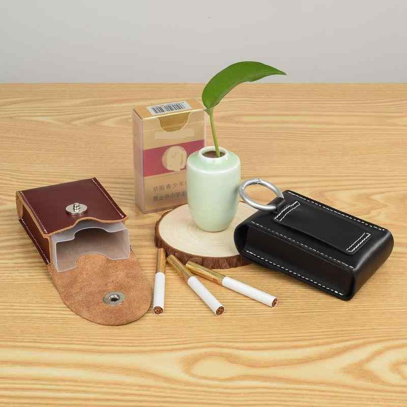 シガレットケース 煙草入れ タバコ 収納 おしゃれ ポータブル バッグ 牛革 クリップ ブラック ブラウン
