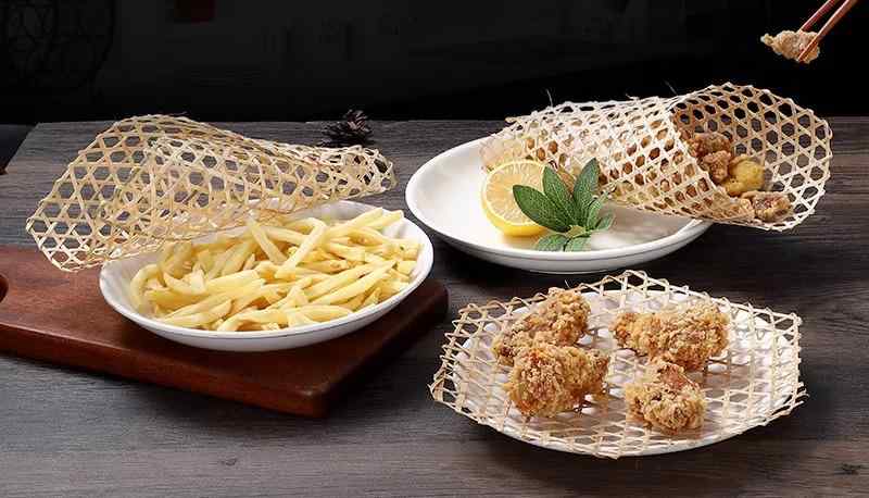 おしゃれ 竹 耐熱 キッチン用品 雑貨 食品用 すのこ 編みマット 火傷 固着防止 ラウンド 六角形