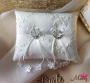 リングピロー おしゃれ 結婚式 ウェディング ブライダル リング 指輪 カップル 刺繍 リボン レース ホワイト