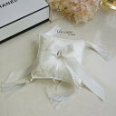リングピロー おしゃれ 結婚式 ウェディング ブライダル リング 指輪 カップル 刺繍 リボン レース レトロ ホワイト