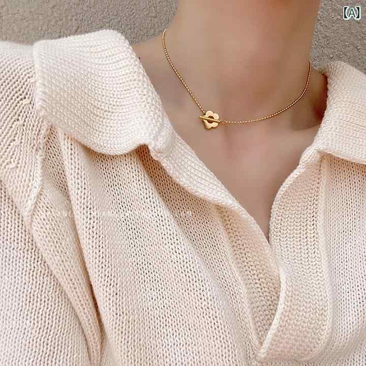 花柄 チタン鋼 ネックレス レディース用 チェーン 頸飾り アクセサリー セーター