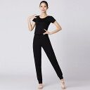 ダンス トップス レディース用 長袖 スリム 春 バレエ パンツ 黒 セットアップ スポーツ ウェア ヨガ 練習着