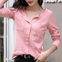 綿 長袖 Tシャツ レディース 秋 ゆったり Vネック カットソー インナー トップス