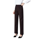 コーヒー色 秋冬 パンツ レディース スラックス 事務服 ワークパンツ