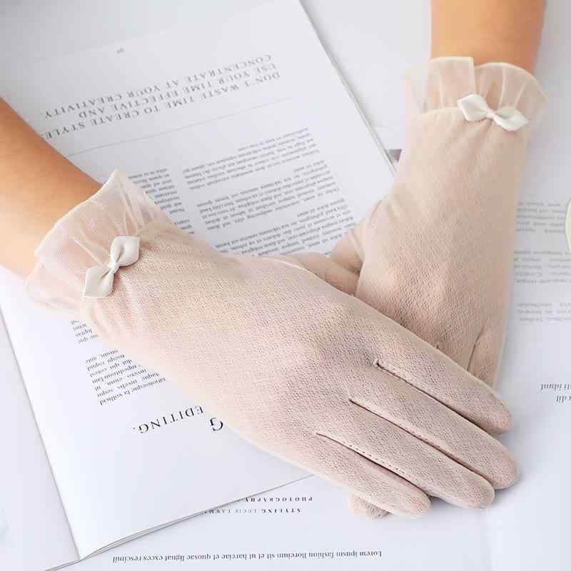 夏用 日焼け止め 手袋 レディース用 紫外線対策 薄手 滑り止め スマホ対応 通気性 サイクル レース アイスシルク グローブ