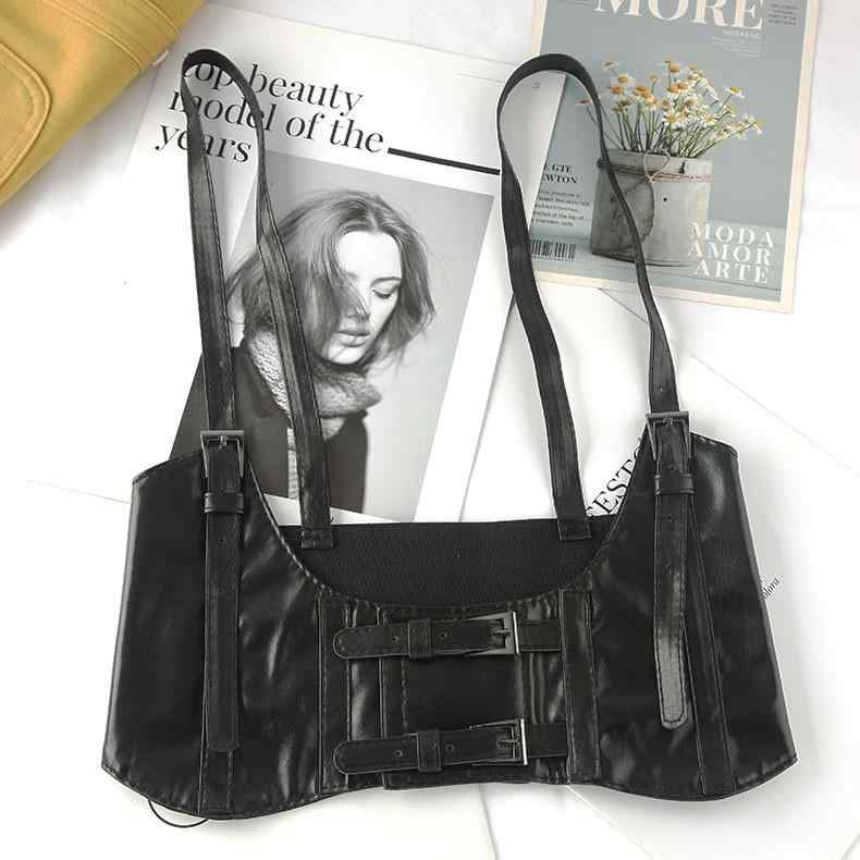 コルセット ベルト アクセサリー レディース ロリータ 装飾 パンク ワイド ストリート ブラウン ブラッ..