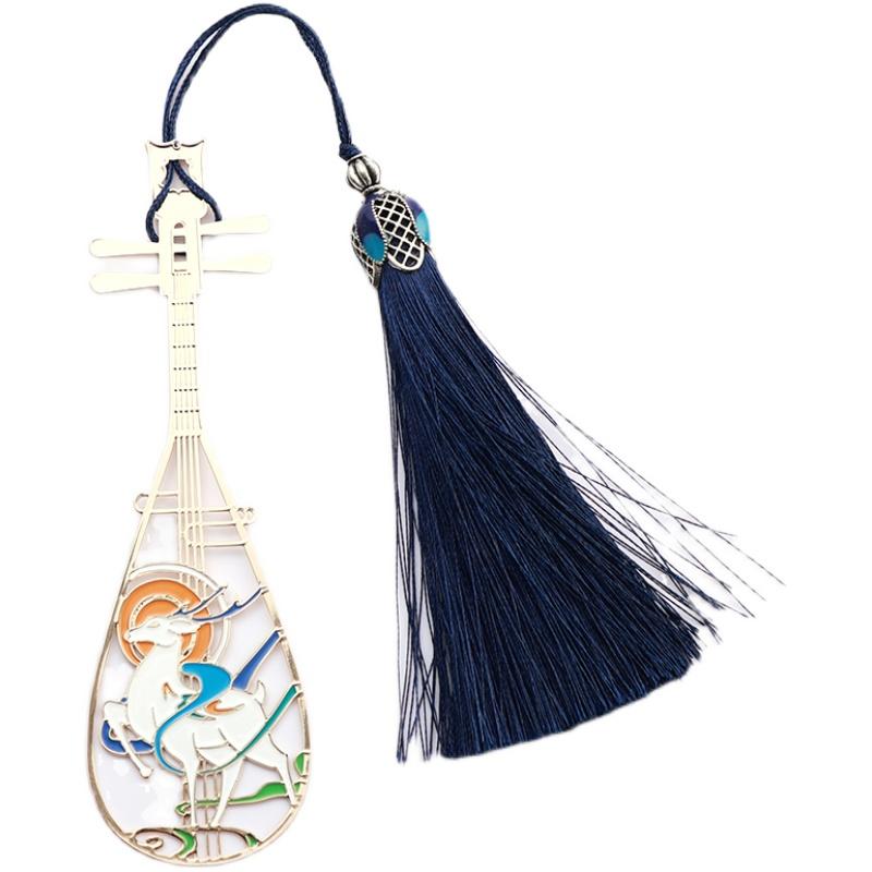 しおり 金属 おしゃれ ブックマーク ギフト 中国風 日用品雑貨 文具 読書 ブックホルダーカーキ オレンジ イエロー