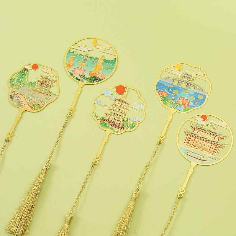 しおり 金属 おしゃれ ブックマーク ギフト 古典的 中国風 日用品雑貨 文具 読書 ブックホルダー