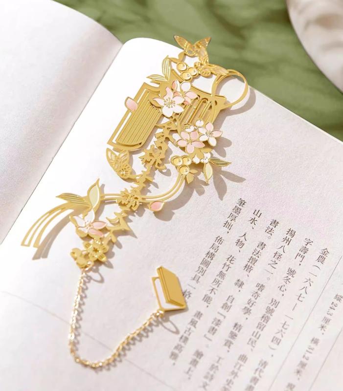 しおり 金属 おしゃれ ブックマーク ギフト 文化的 中国風 日用品雑貨 文具 読書 ブックホルダー