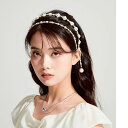 カチューシャ ヘアバンド 上品 ヘアアクセサリー レディース フレンチ レトロ ガーリー パール ジュエリー ホワイト