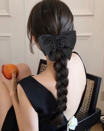 ウィッグ ポニーテール つけ毛 レディース リボン ヘアクリップ 三つ編み ツイスト 中国風 黒 茶 ウィッグ ポニーテール つけ毛 レディース リボン ヘアクリップ 三つ編み ツイスト 中国風 黒 茶
