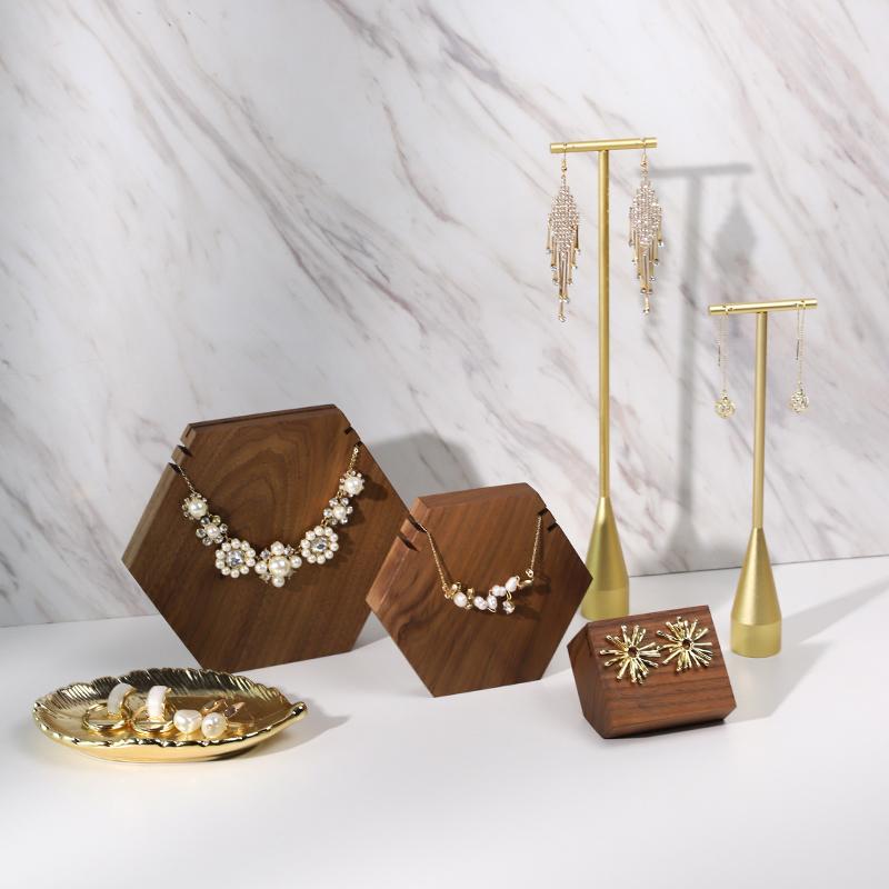 アクセサリースタンド ジュエリー 収納 ディスプレイ ウォールナット ラック セット 写真撮影 イヤリング ネックレス