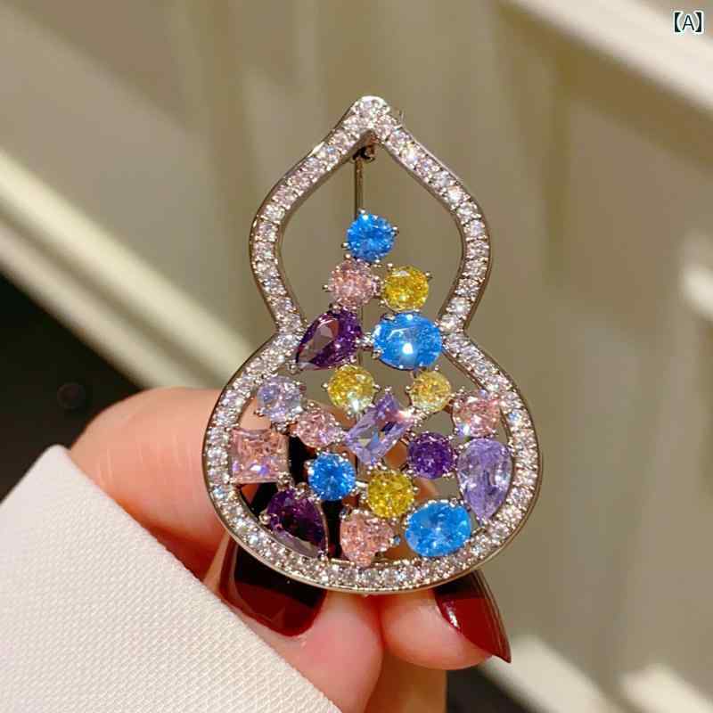 ブローチ おしゃれ ピン 華やか 上品 アクセサリー レディース メッキ ひょうたん レディース スーツ コート コサージュ ドレス ゴールド シルバー