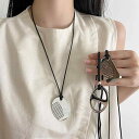 コーム ネックレス くし 櫛 アクセサリー レディース ペンダント 秋冬 ロング レザー ロープ シルバー