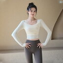 ピラティス ウェア 長袖 ヨガ スポーツウェア トレーニング フィットネス パンツ レディース 春夏 カップ付き スポーツ メッシュ 白 ピンク 茶