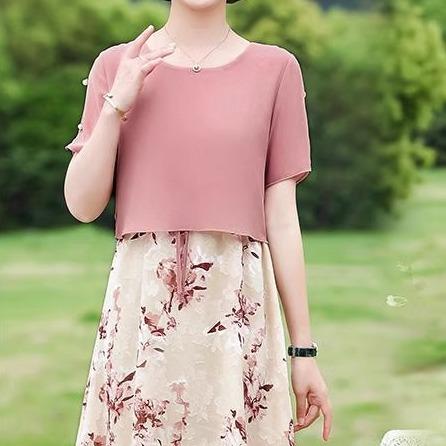 ワンピース レディース 春夏 ミセス 婦人 きれいめ 上品 40代 50代 シフォンスカート ミドル丈 ピンク ブラック ワンピース レディース 春夏 ミセス 婦人 きれいめ 上品 40代 50代 シフォンスカート ミドル丈 ピンク ブラック