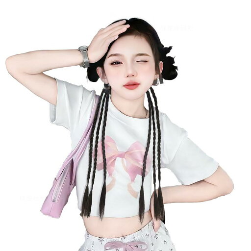 三つ編み 編み込み つけ毛 ウィッグ エクステ ヘアアクセサリー レディース キッズ 子供 女の子 ストリート ヒップホップ 中国風 リボン ブラック ブラウン 三つ編み 編み込み つけ毛 ウィッグ エクステ ヘアアクセサリー レディース キッズ 子供 女の子 ストリート ヒップホップ 中国風 リボン ブラック ブラウン