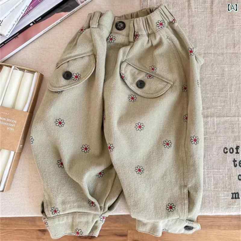 ズボン パンツ サルエル ボトムス 子供服 キッズ ベビー 男の子 女の子 韓国 ウォッシュド コットン 秋..