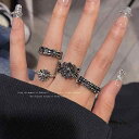 スパイダー 蜘蛛 指輪 リング アクセサリー メンズ レディース ダーク クロス オープン ファッション シルバー
