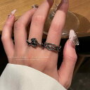 スパイダー 蜘蛛 クモの巣 フラワー 指輪 リング アクセサリー レディース メンズ レトロ ダーク ジュエリー ヒップホップ シルバー 黒