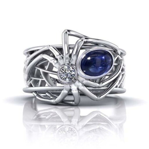 スパイダー 蜘蛛 指輪 リング アクセサリー レディース アメリカ パンク ジュエリー シルバー 青 スパイダー 蜘蛛 指輪 リング アクセサリー レディース アメリカ パンク ジュエリー シルバー 青