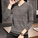 長袖 Tシャツ メンズ用 春物 スリム 青年 Vネック カットソー トップス