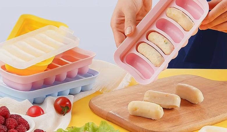 シリコン 型 ソーセージ 丸型 子供用 家庭用 ケーキ チキン ホットドッグ ベーキング 製菓器具 レッド ..