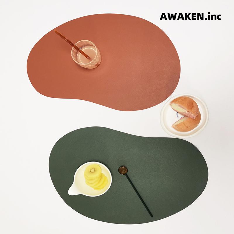 ランチョンマット おしゃれ 北欧 防水 防油 テーブルマット 家庭用 レザー PU 鍋敷き グリーン グレー ブラウン