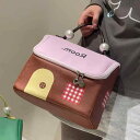 メイクポーチ バッグ 収納 持ち運び 旅行 レディース 猫 仕切り 化粧品 大容量 防水 コスメ 美容 ブラウン 水色 ベージュ