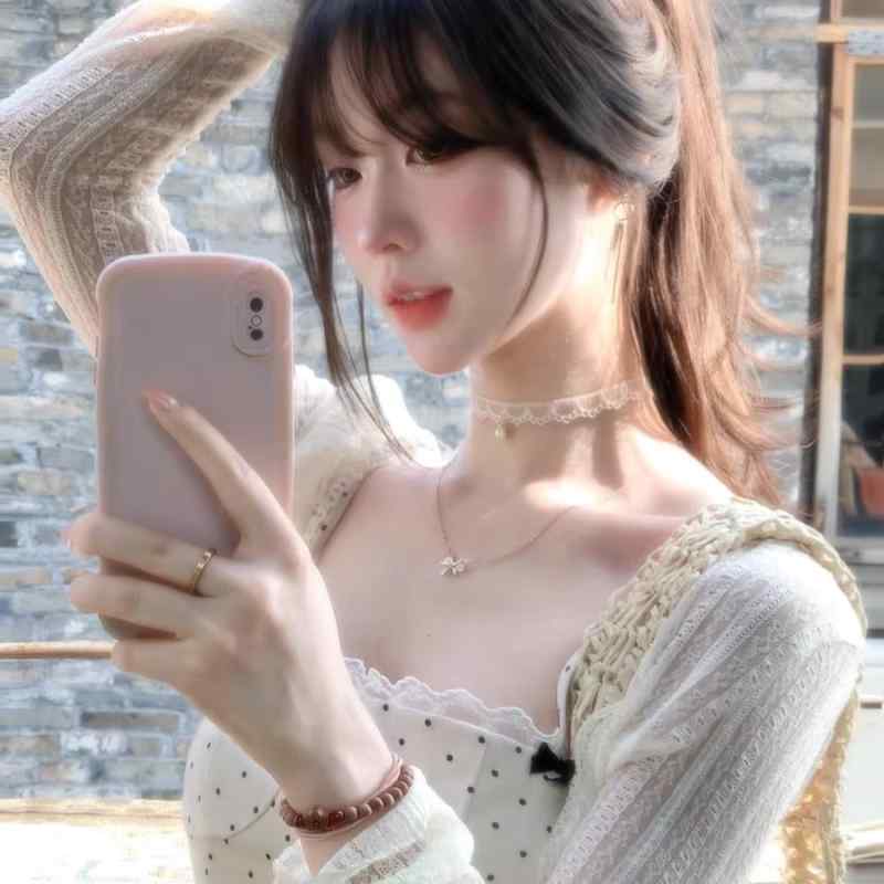 チョーカー パール レディース ネックレス アクセサリー 夏 ネック ストラップペンダント レース ブラック