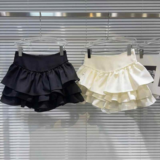 ミニスカート レディース ボトムス 春 セクシー ガーリー Aライン ショート チュチュ ハイウエスト レース マルチレイヤー ブラック ホワイト ミニスカート レディース ボトムス 春 セクシー ガーリー Aライン ショート チュチュ ハイウエスト レース マルチレイヤー ブラック ホワイト