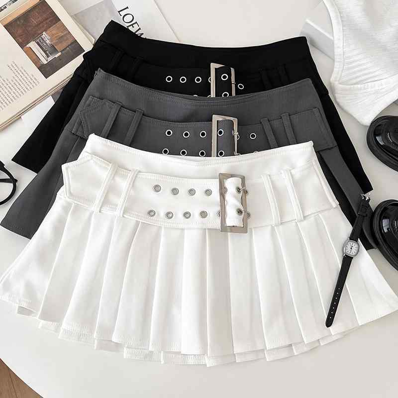 ミニスカート レディース ボトムス 夏 セクシー ガーリー ショート プリーツ チュチュ ハイウエスト グレー ブラック ホワイト