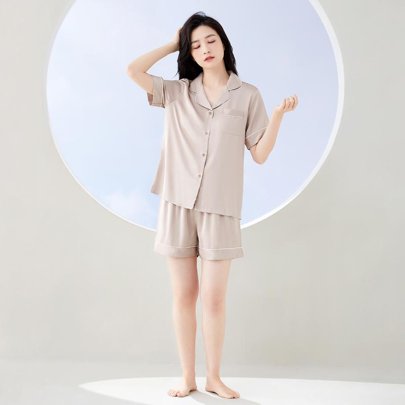 パジャマ レディース ルームウェア 部屋着 夏 セットアップ シャツ 半袖 ショートパンツ 薄手 涼しい ..