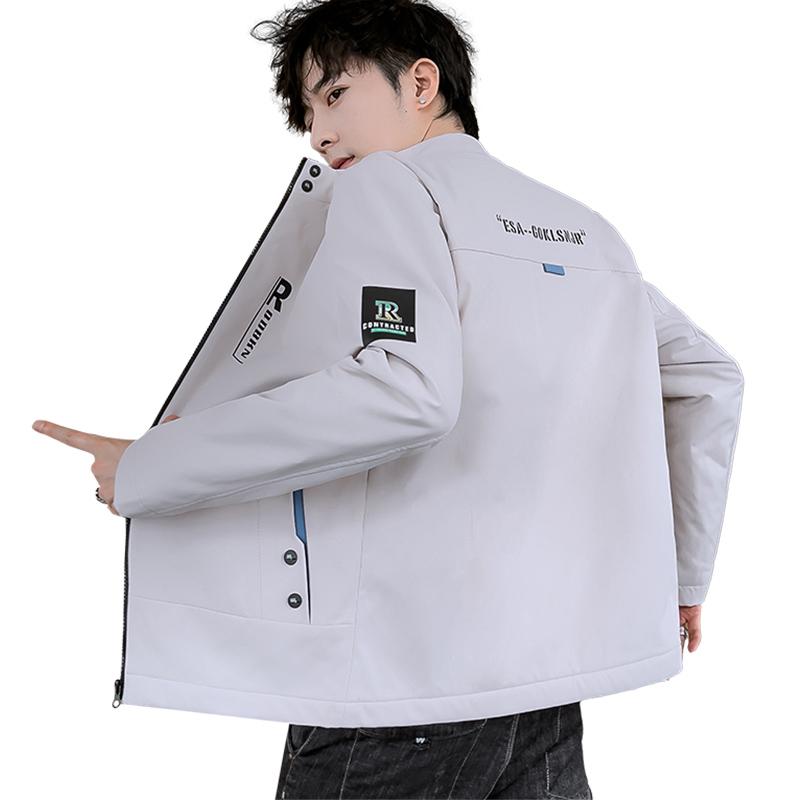 ジャージ メンズ ジャケット カジュアル アウター ジップアップ 薄手 コート ファッション 春秋 ベージュ ブラック ブルー