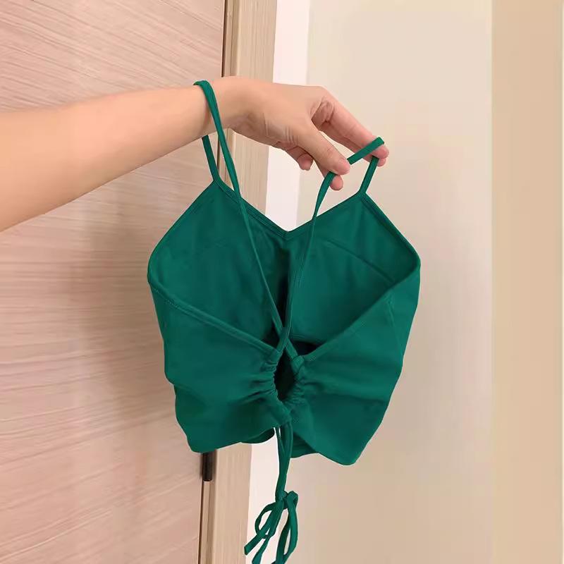 タンクトップ レディース ドーパミン グリーン アメカジ キャミソール 夏 ノースリーブ インナー スリ..