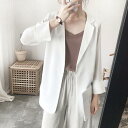 ジャケット レディース シフォン 薄手 UVカット 夏向け ホワイト ドレープ感 九分袖 デザイン性 カジュアル ストリートファッション ゆったり