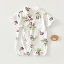 ベビー服 新生児 ベビー 赤ちゃん 男女兼用 夏用 薄手 半袖 綿100% コットン 打ち合わせ 前開き 無縫製 縫い目ゼロ 肌に優しい ロンパース カバーオール お部屋着 普段使い